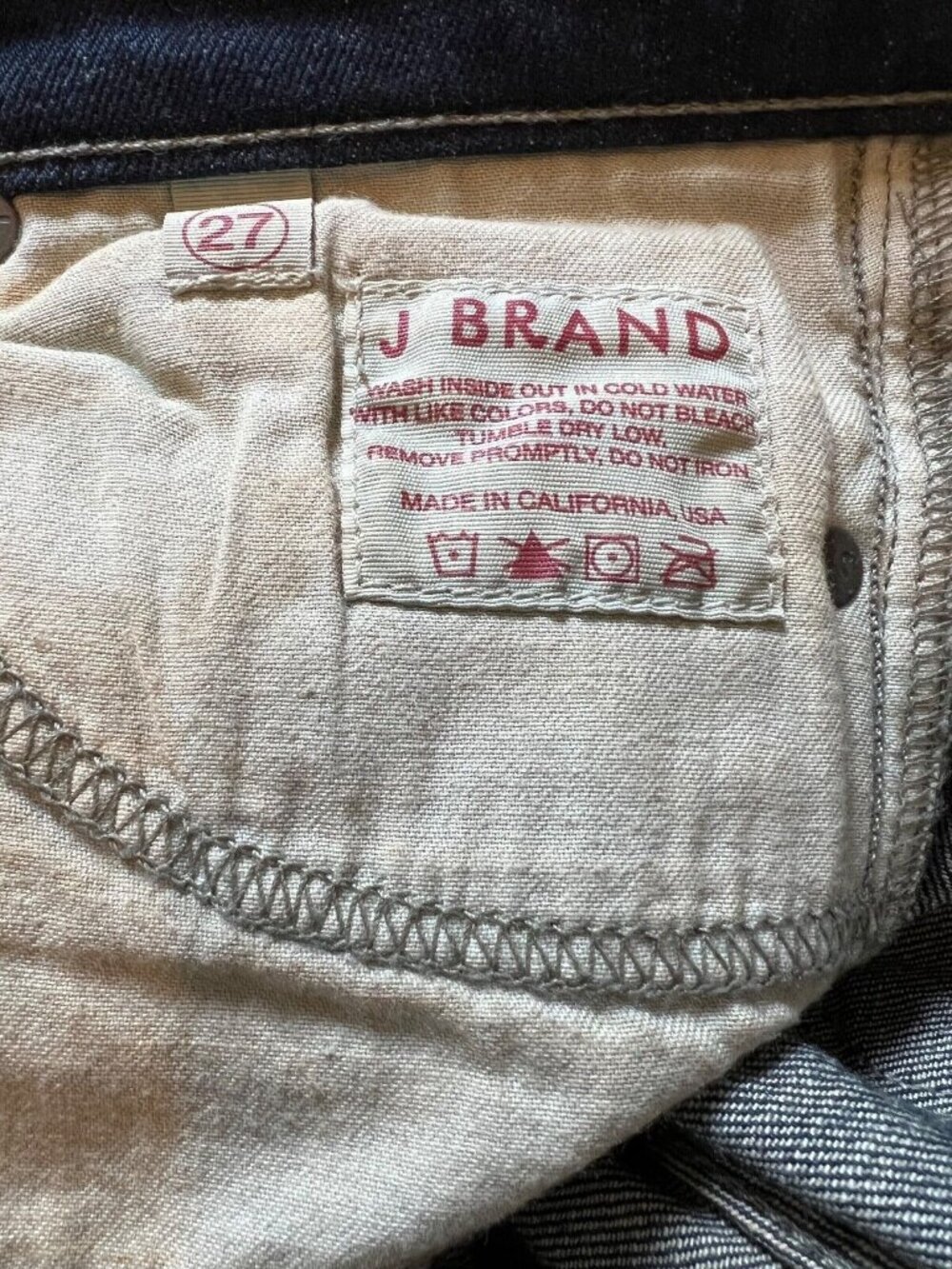 J Brand Womens Jeans Dark 27x29 Wash Slim Skinny Pencil Leg 912 Stretch Frayed - Picture 7 of 8
